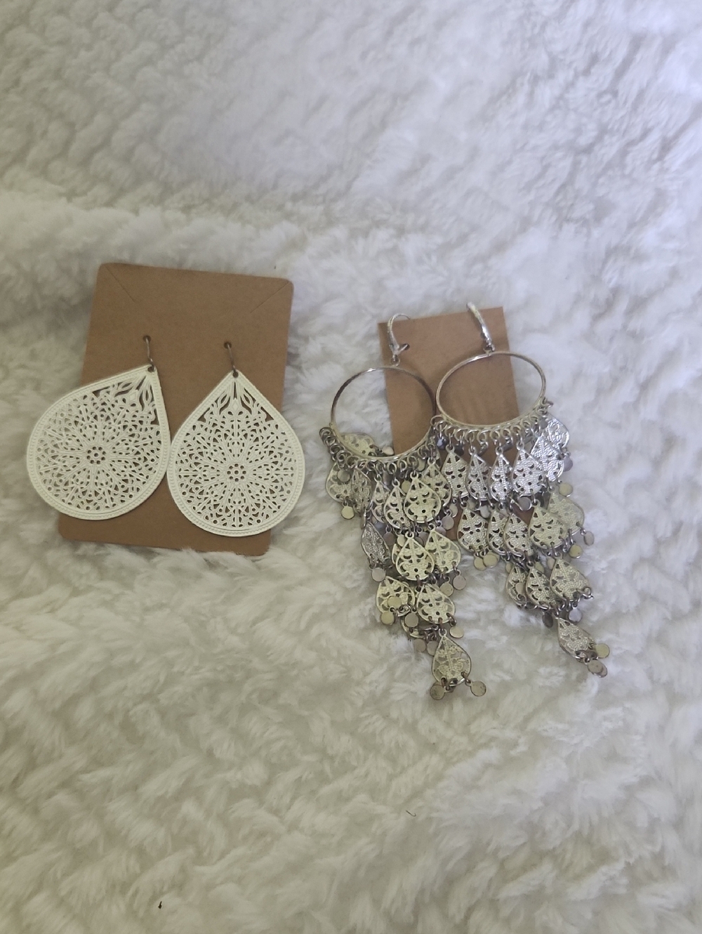2 For 1 Boho Silver Dangle & Hoop Earrings - Women's Jewelry Festiva Ready